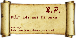 Máriássi Piroska névjegykártya